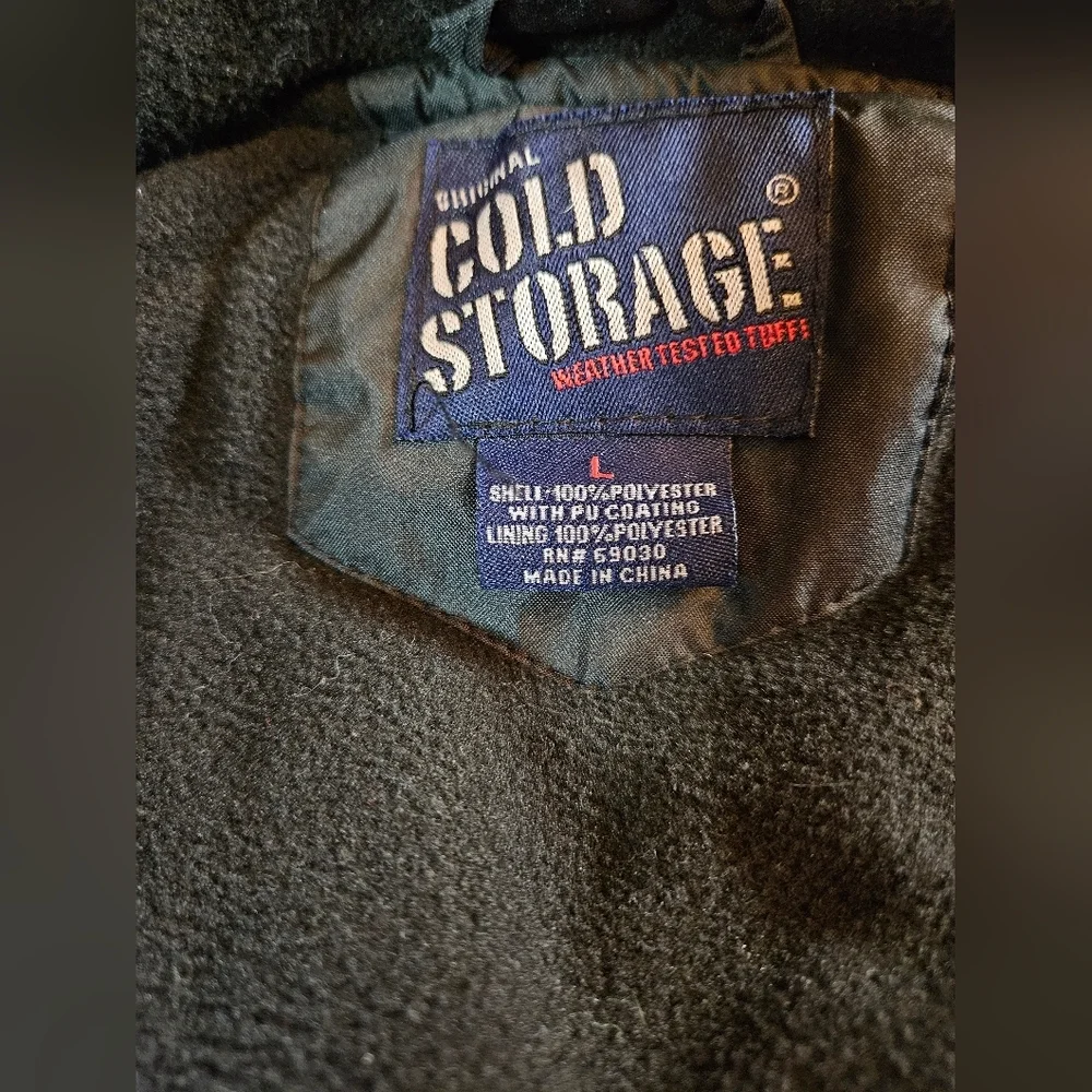 Original Cold Storage Boys Black Long Sleeve Zip Up Puffer Jacket Size Large
